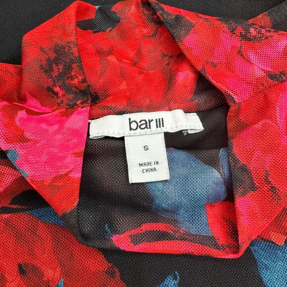 Bar lll Sheer Floral Mesh Tie-Back Top Romantic Grunge Y2K Glam Open-Back Small - Picture 7 of 10